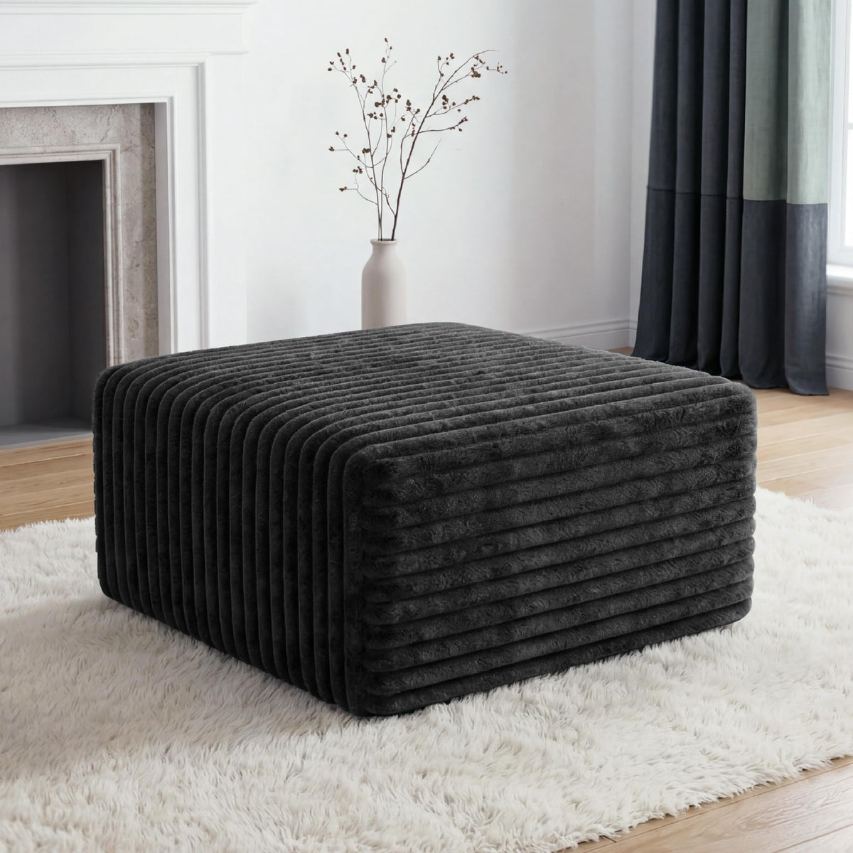 Modular Boneless Loveseat Sectional Cloud Sofa Comfy Deep Seat Corduroy Small Couch