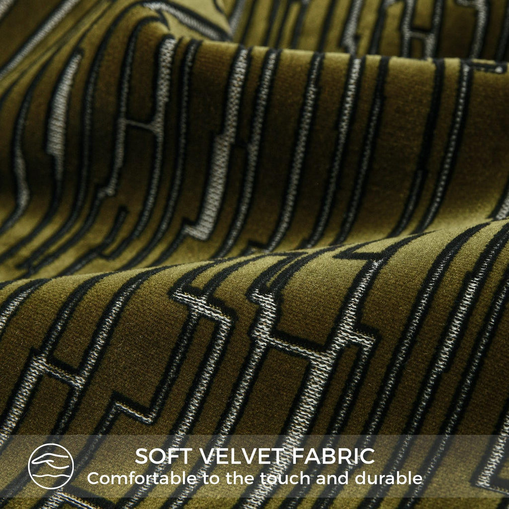 Luxury Brown Cut Pile Velvet Pillow Covers 18x18 with Raised Textured Pattern(Not a