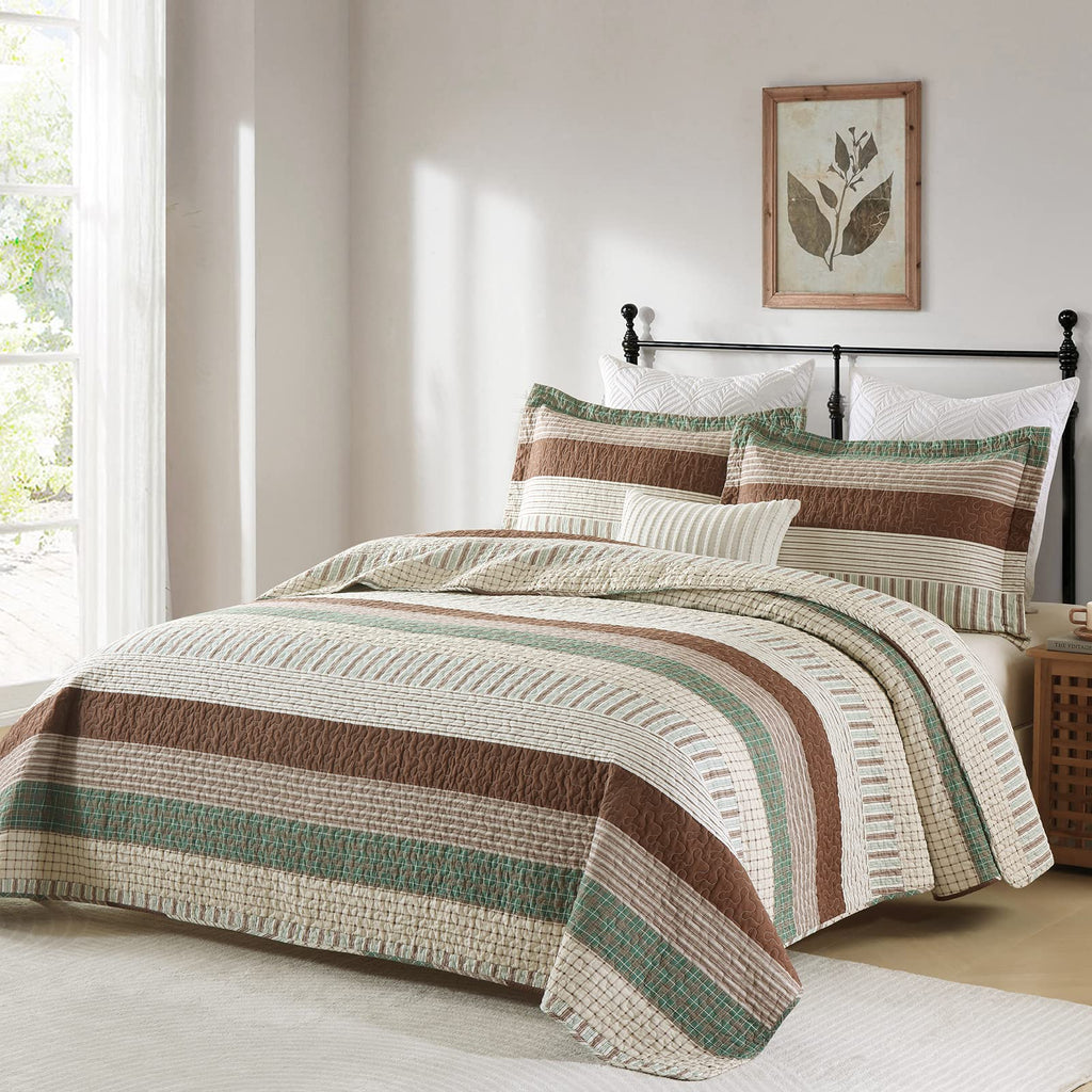 PANGUSHAN 100% Cotton Quilt Set Queen Size