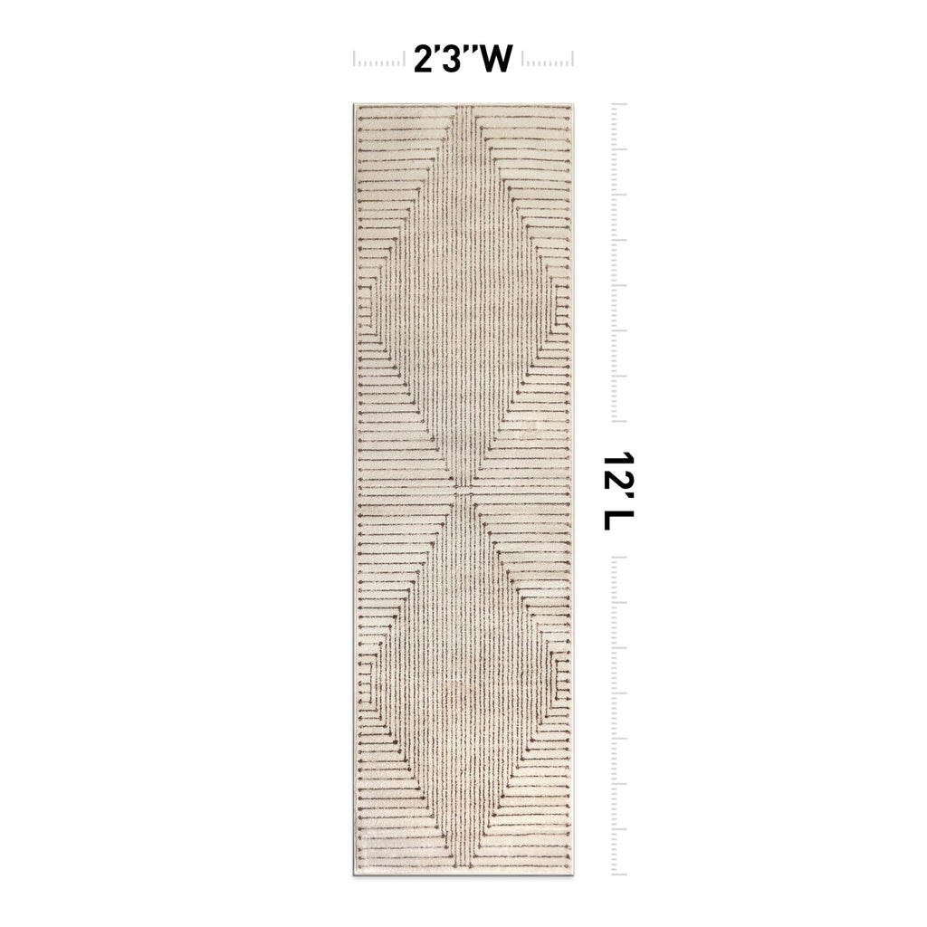 Rugshop Contemporary Bohemian Stripe Area Rug 7'10" x 10' Black