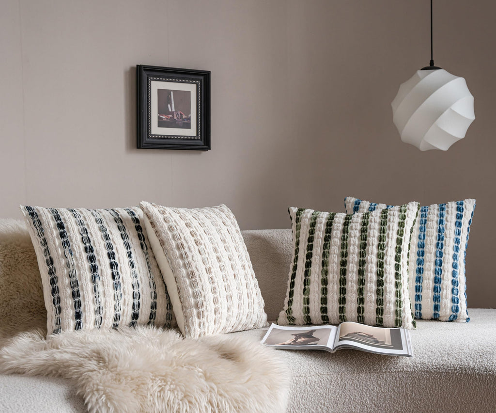 Striped Chenille Pillow Covers