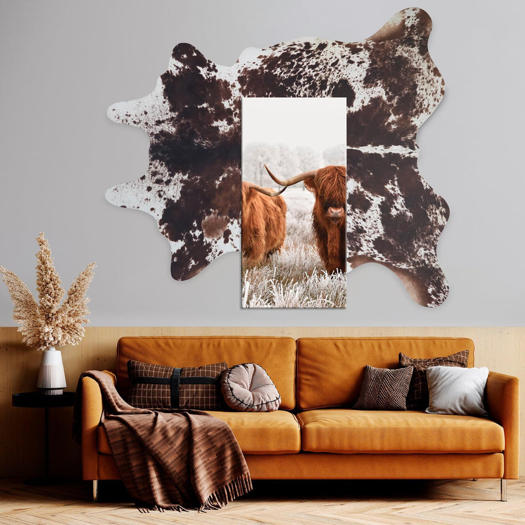 Faux Cowhide Rug 4.6x5.2 ft Cow Hide Faux Cowhide for Living Room Bedroom Dining