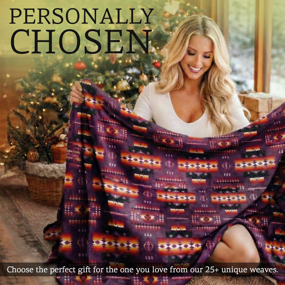 Sacred Thread Aztec Blanket Fleece, Western Blanket (Coffee Flannel) (King)