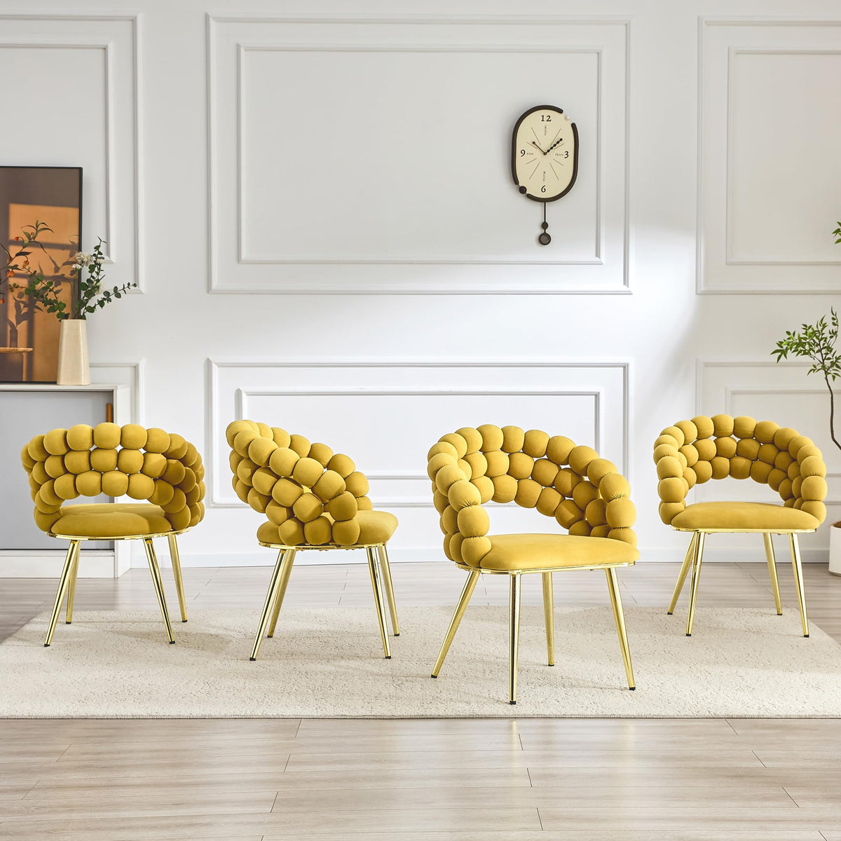 Bubble-Back Velvet Dining Chairs