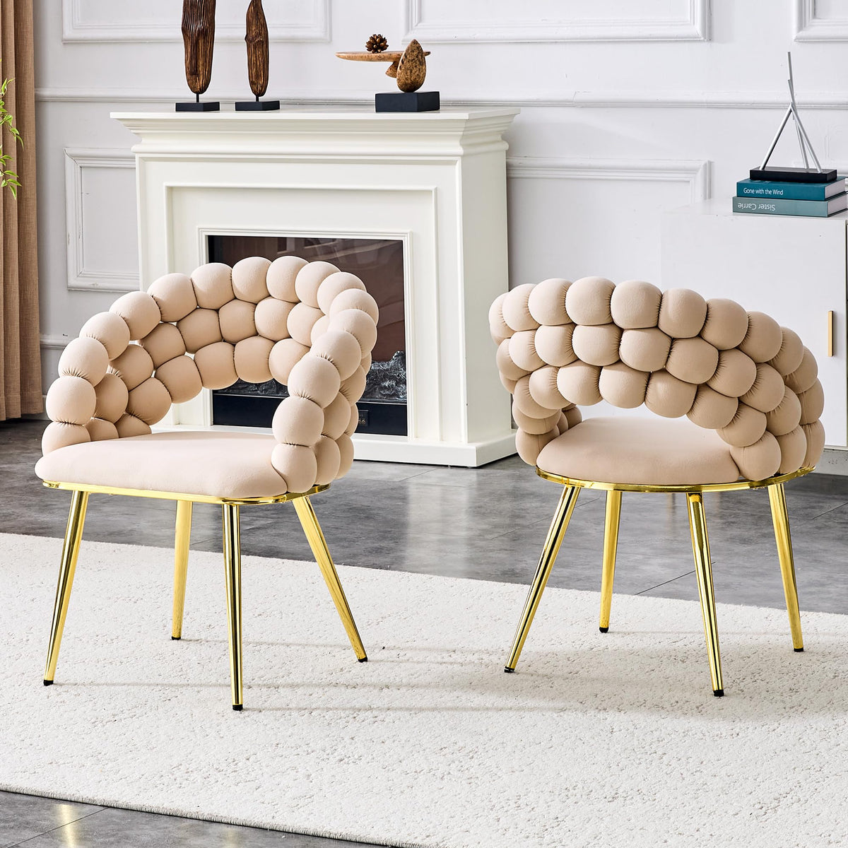 Bubble-Back Velvet Dining Chairs
