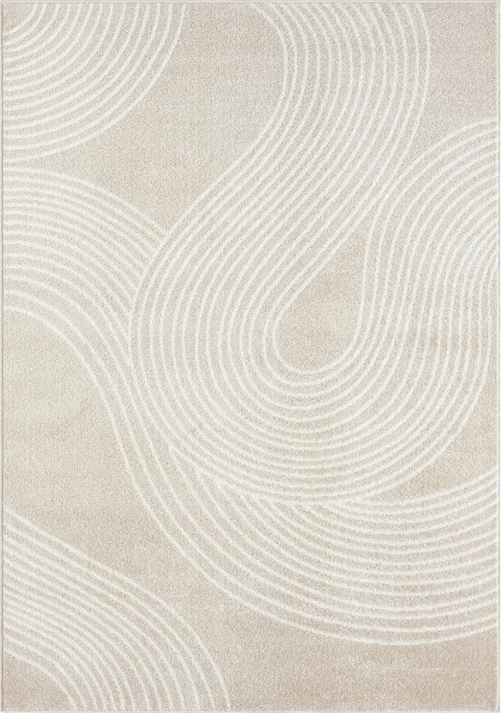 Abani Cream and Black Swirl Area Rug