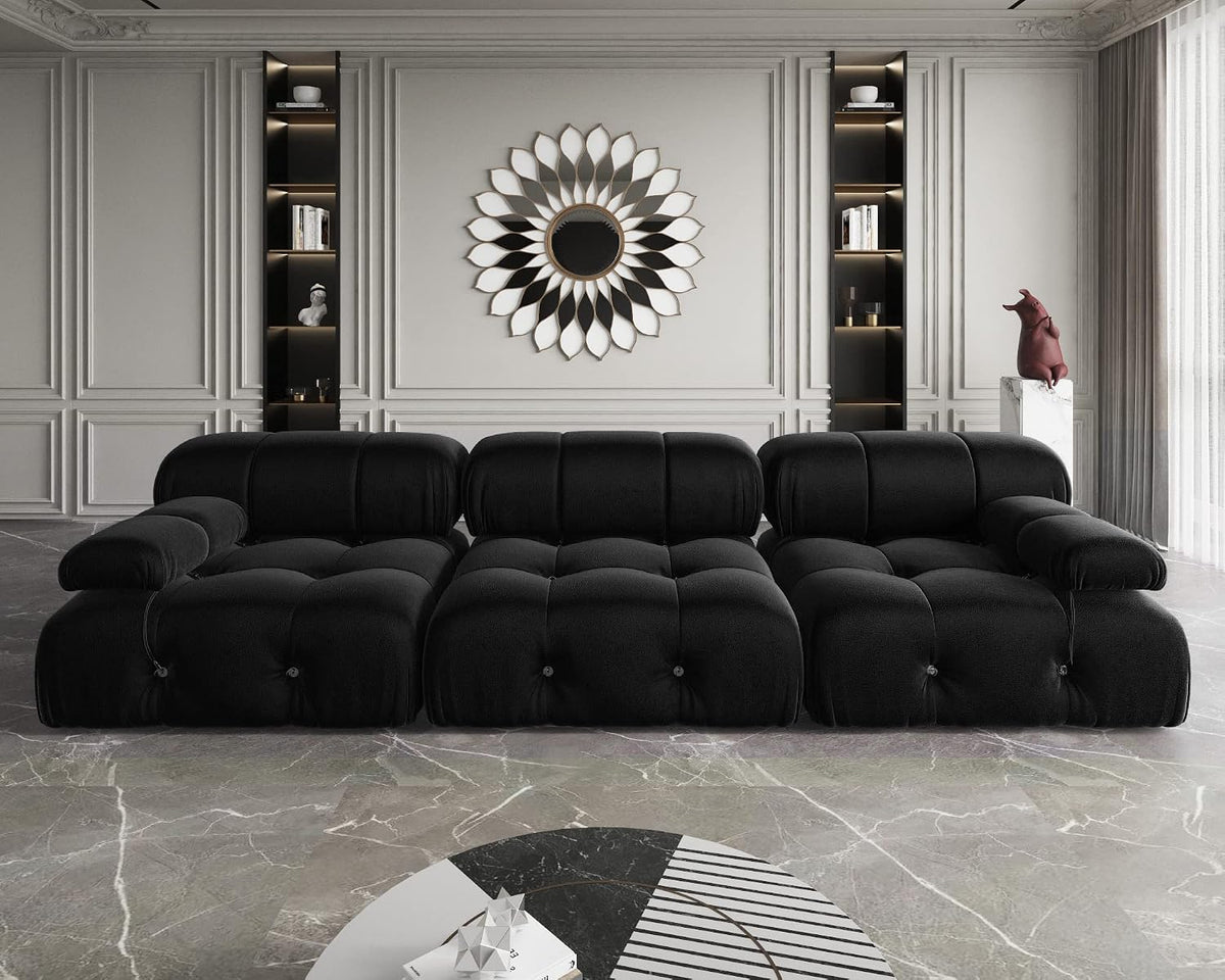 JACH Black Modular Sectional Sofa