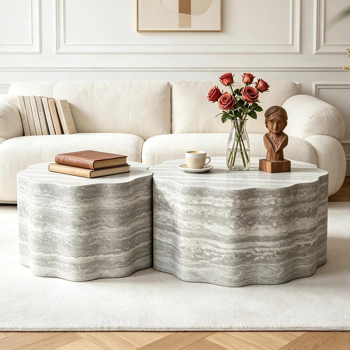 Faux-Mars Nesting Coffee Table Set