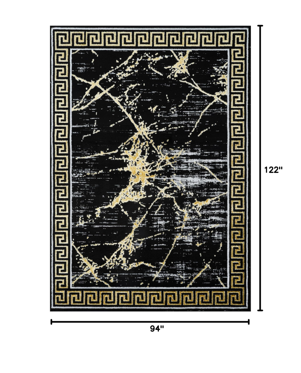 GLORY RUGS Area Rugs Marble 5X7 Cream Gold Carpet Modern Abstract Rug Living Room