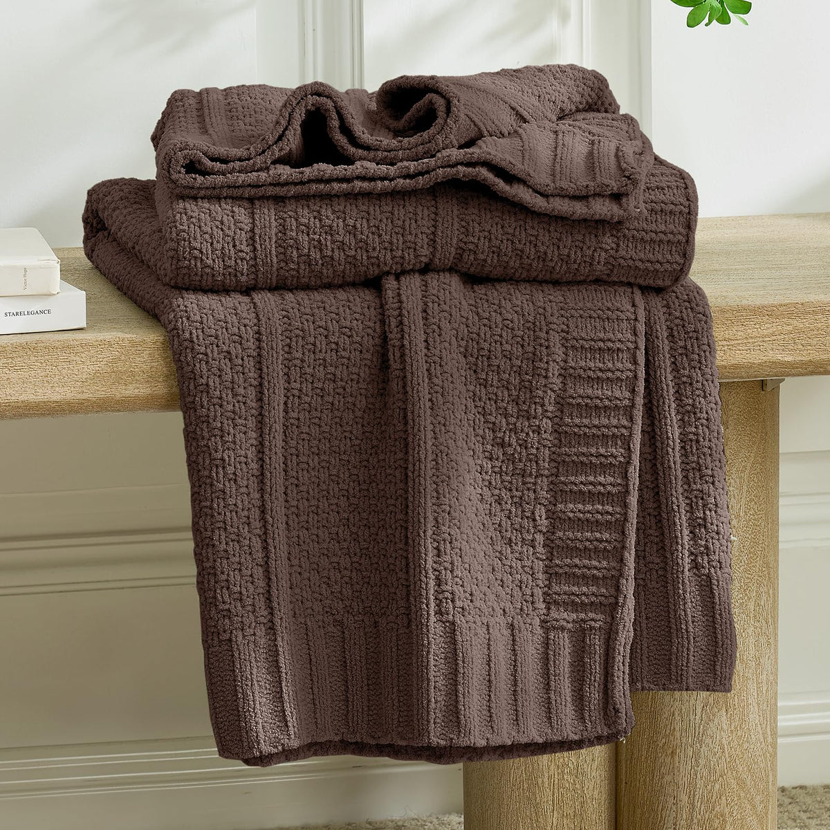 Moss-Stitch Chenille Throw Blanket
