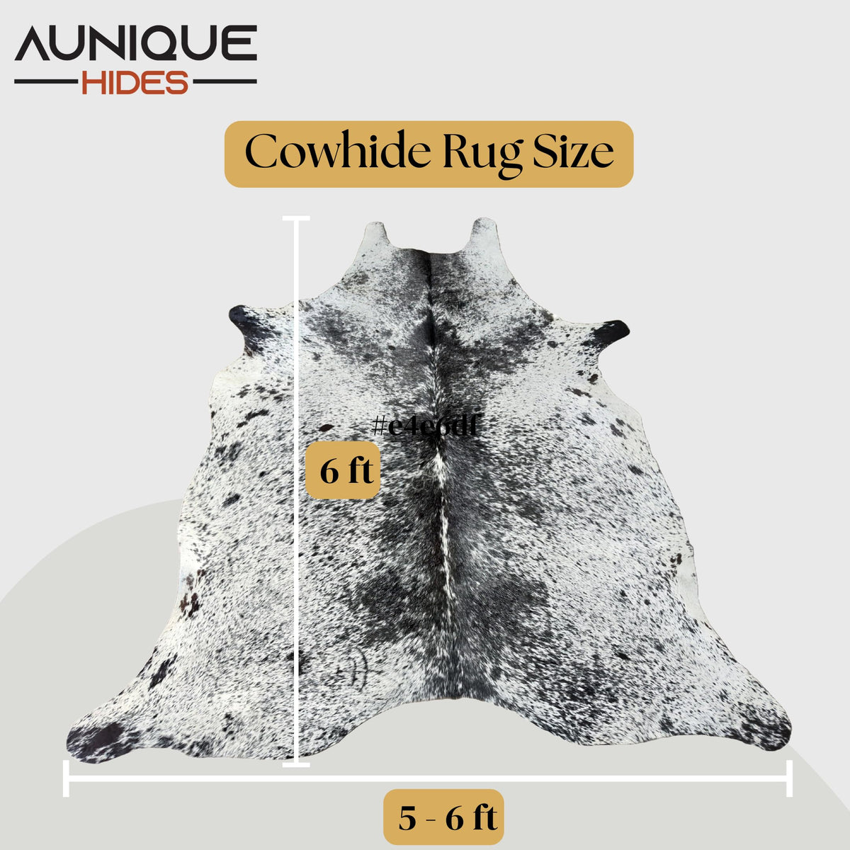 100% Genuine Brown & White Cowhide Rug - Authentic Animal Skin Area Rug/Carpet for
