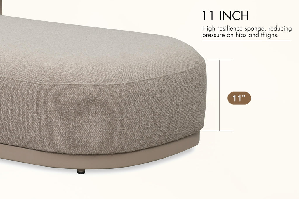 PURPLE LEAF Chaise Lounge 2 Pieces with Cushion and Pillow, Armrest, White