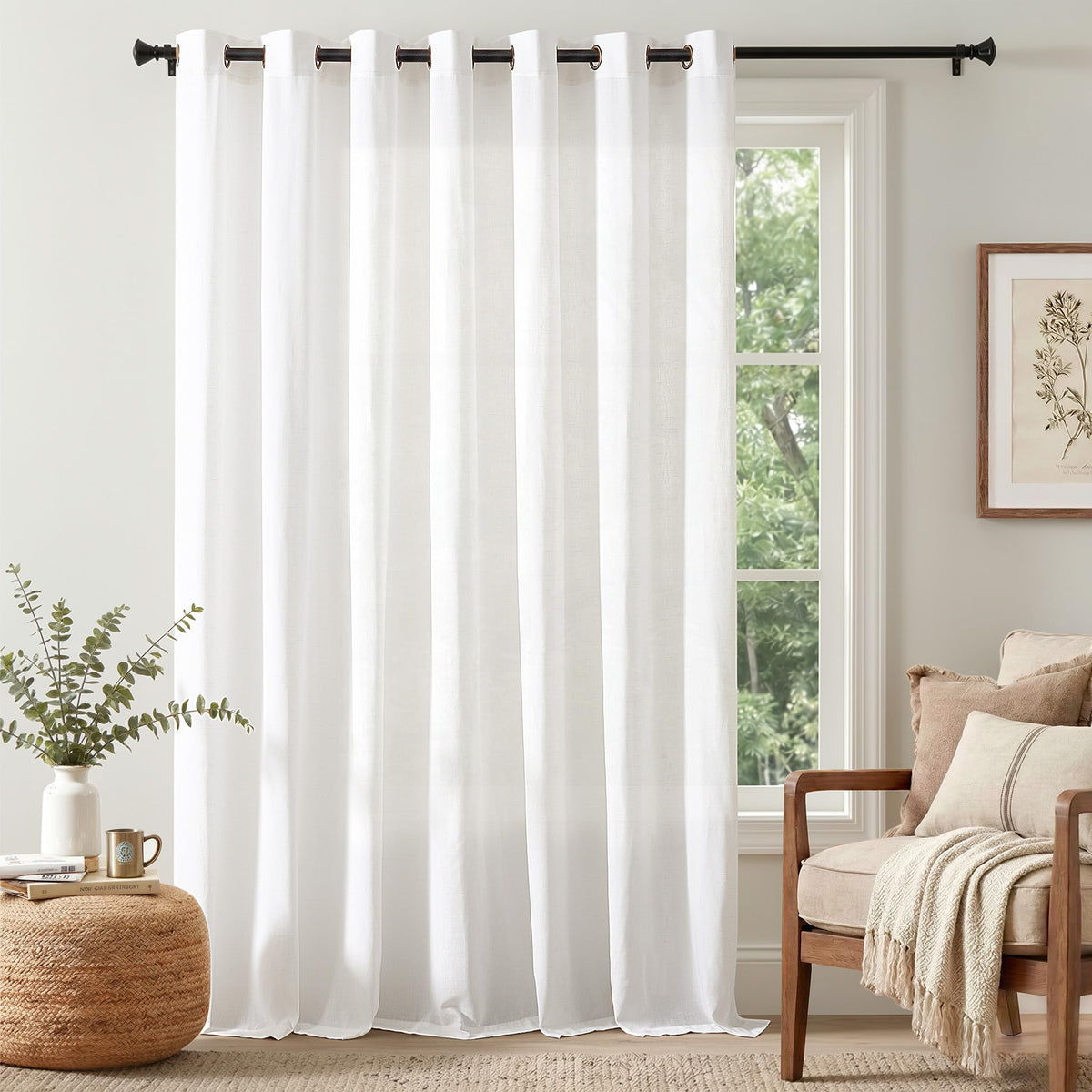 Linen Grommet Curtains, Set of Two