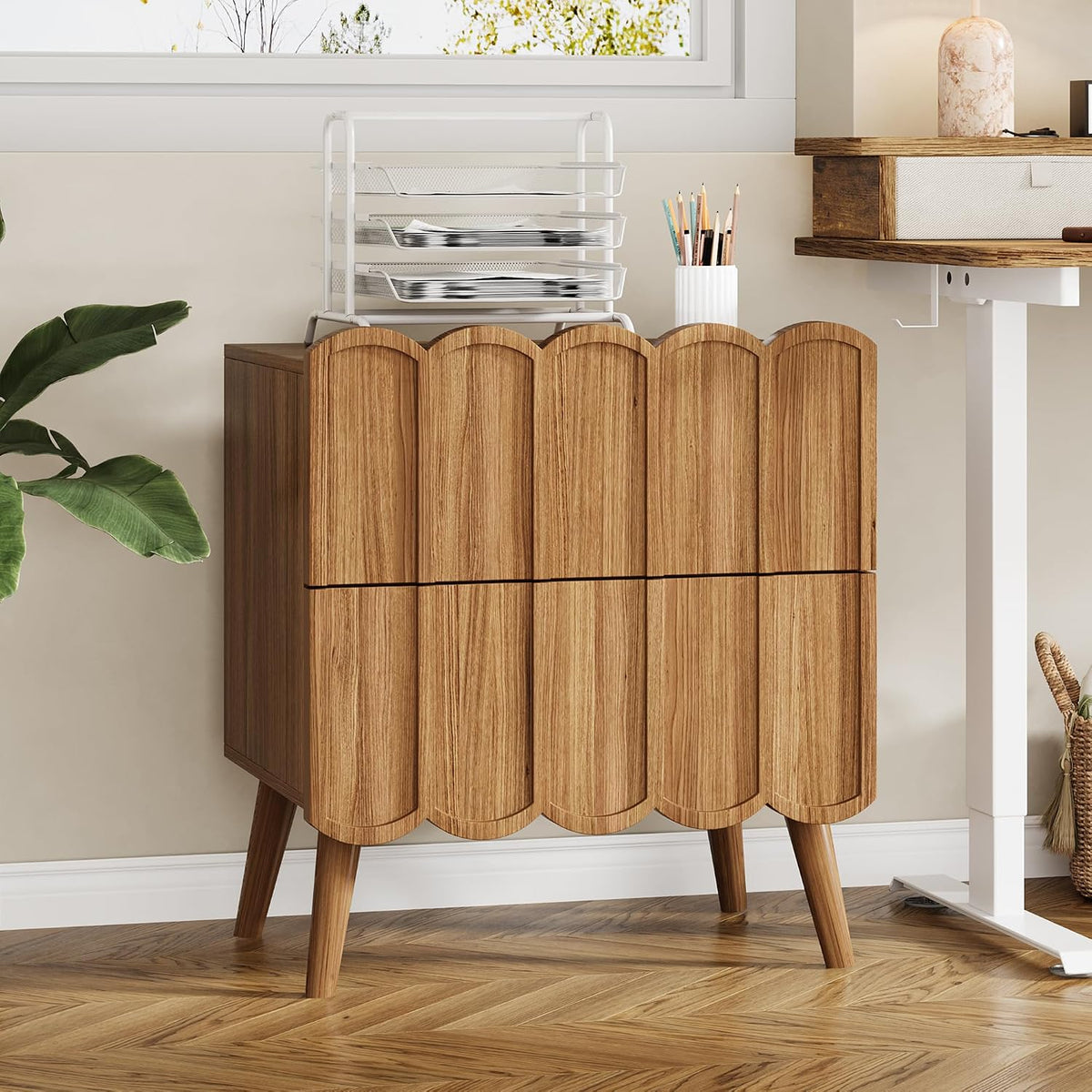 Fluted Nightstand