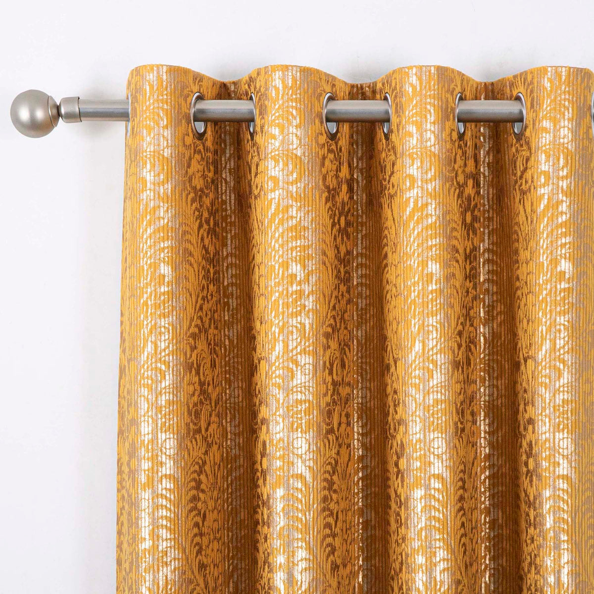 Damask Foil-Print Velvet Blackout Curtains