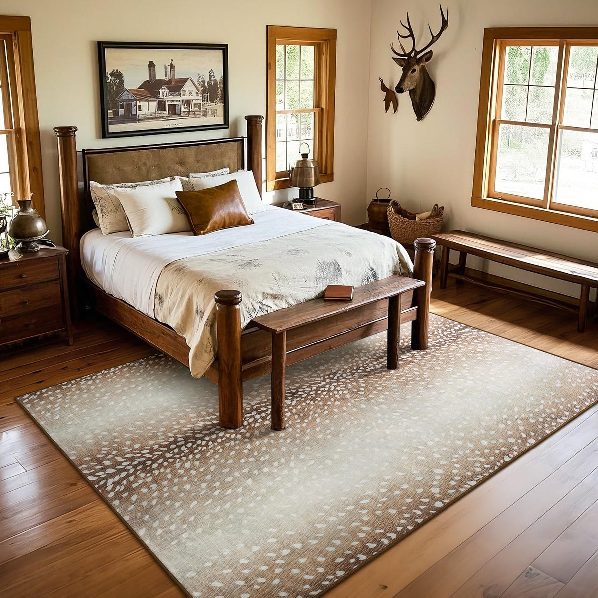 BENRON Soft Cowhide Rug 4x6, Faux Cow Hide Rug for Living Room Bedroom