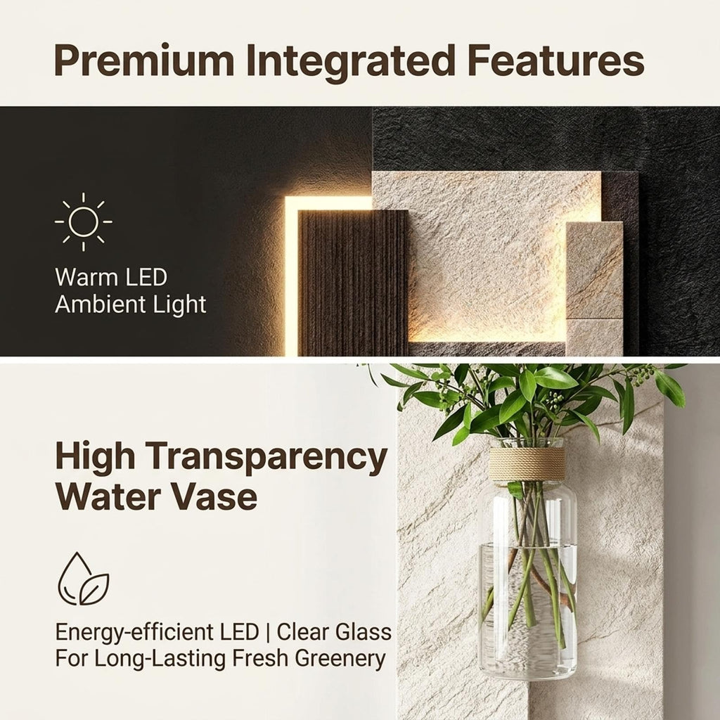 Double-Layer 3D Sandstone Wall Art with Vase