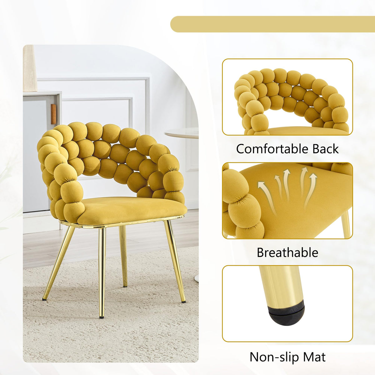 Bubble-Back Velvet Dining Chairs