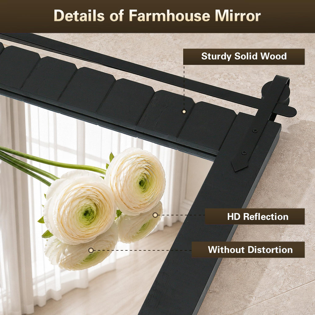 Rustic Barn-Door Bathroom Vanity Mirror