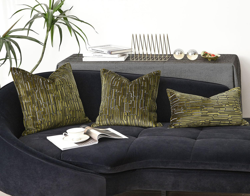Luxury Brown Cut Pile Velvet Pillow Covers 18x18 with Raised Textured Pattern(Not a