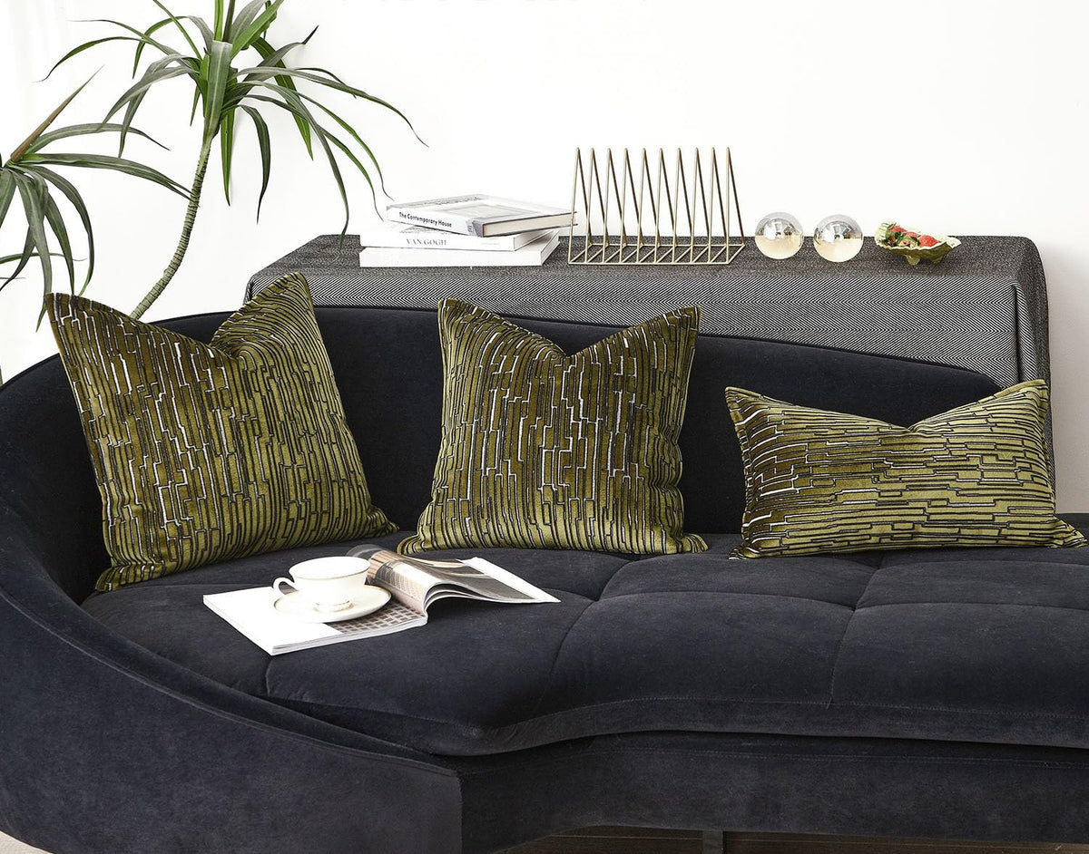 Luxury Brown Cut Pile Velvet Pillow Covers 18x18 with Raised Textured Pattern(Not a
