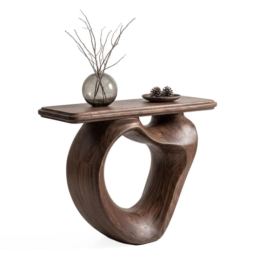 Monkey Pod Console Table No. 11, Hand-Carved Live Edge