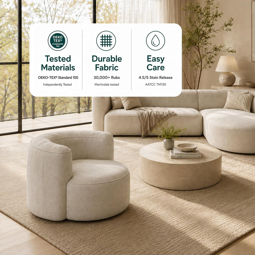 Acanva Mellow Tight Curved Back Accent Chairs Set of 2, Velvet Sofa