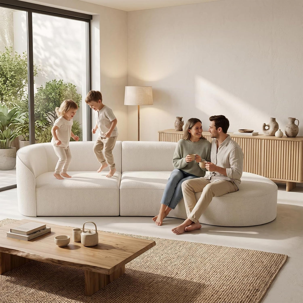 110 Inch Sectional Sofa with Deep Seat Right