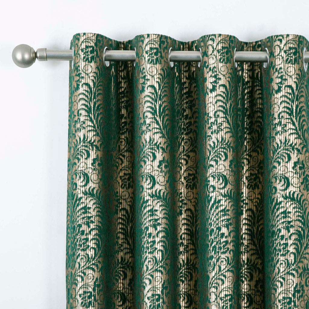 Damask Foil-Print Velvet Blackout Curtains