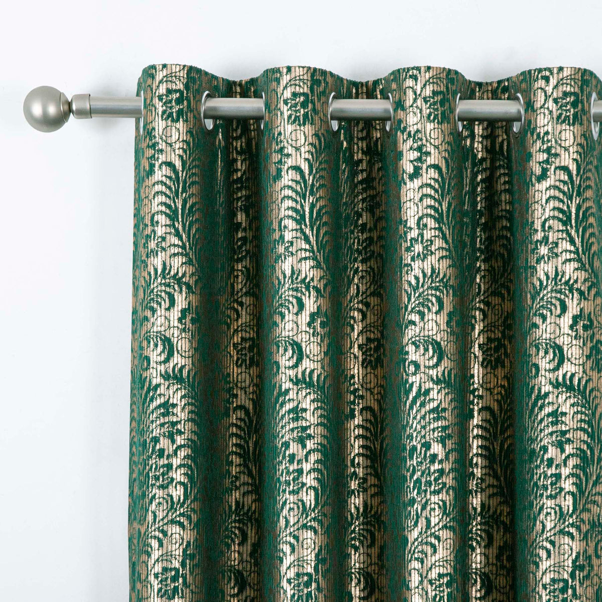 Damask Foil-Print Velvet Blackout Curtains