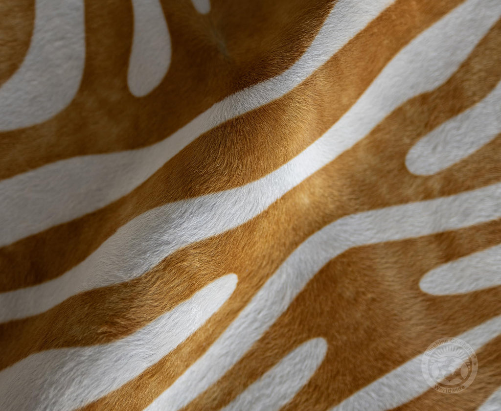 Sunshine Cowhides 100% Genuine Zebra Print Brown on Beige Cowhide Rug - Modern