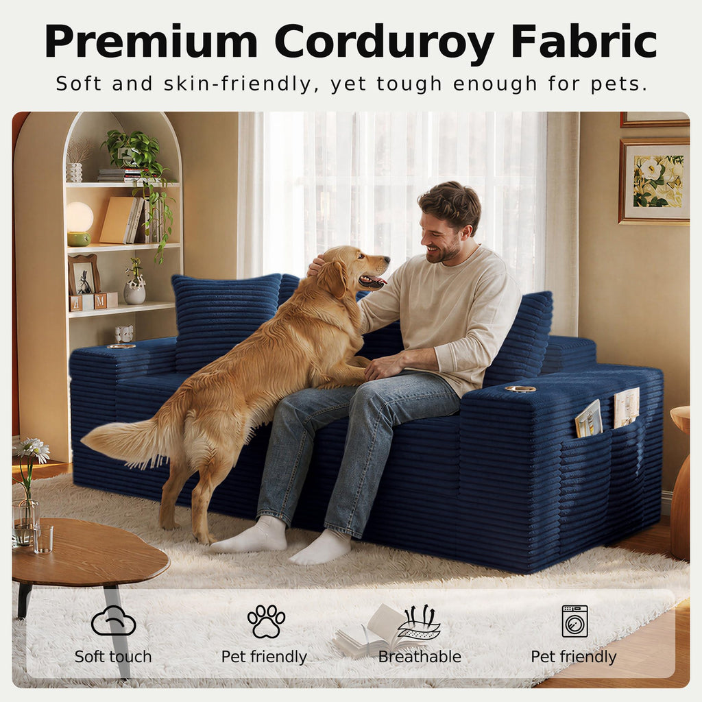 78.8'' Futon Sofa Bed, Boneless Couches for Living Room