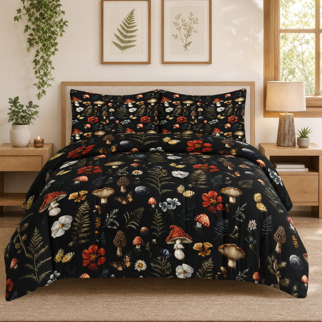 Pamnest Queen Comforter Set, 3 Pieces African Floral Bedding, All Season