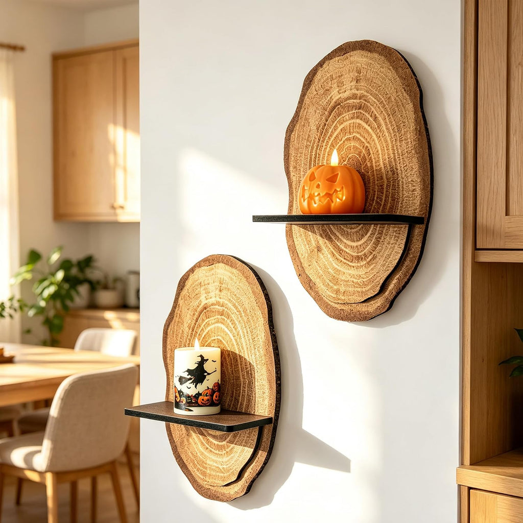Rustic Multi-Layer Floating Shelves – Set of 2