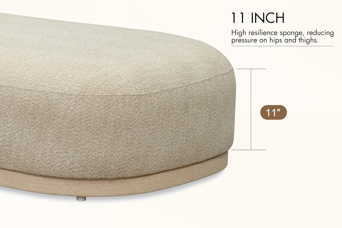 PURPLE LEAF Chaise Lounge 2 Pieces with Cushion and Pillow, Armrest, White