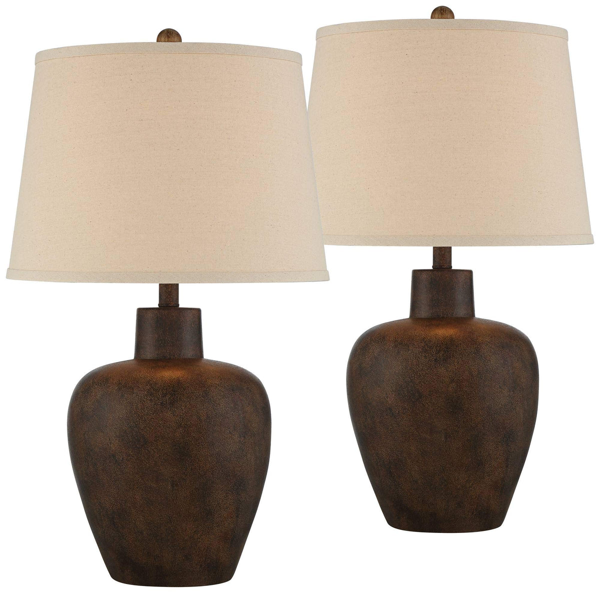 Glenn 27" Tall Table Lamps Set of 2 Terra Cotta Farmhouse Southwest Rustic