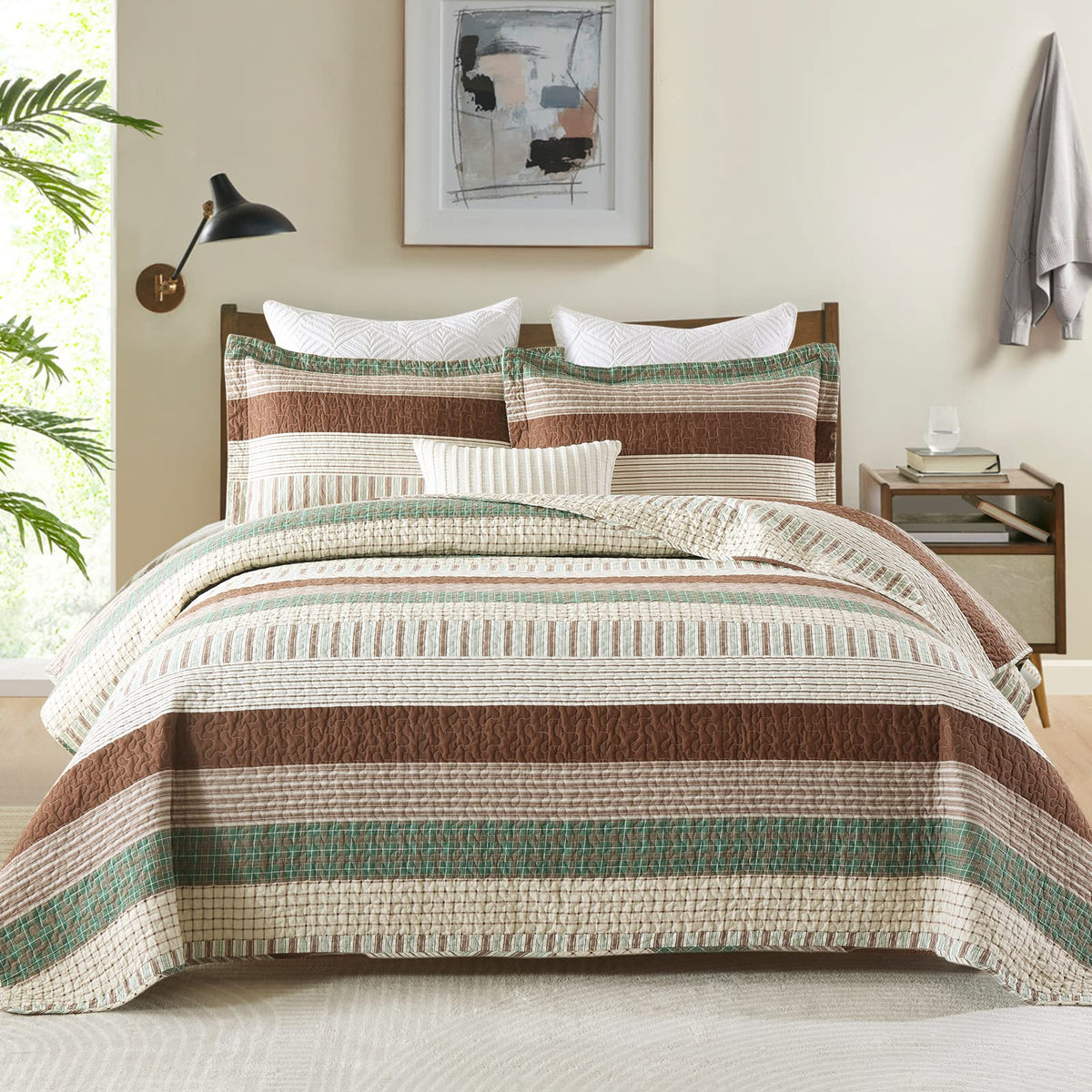 PANGUSHAN 100% Cotton Quilt Set Queen Size