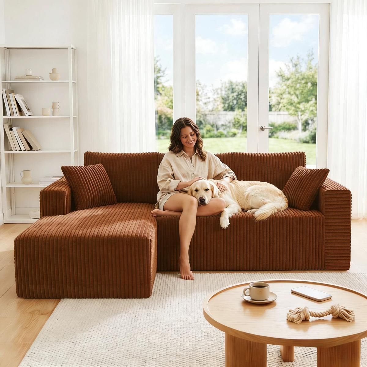 118" Modular Sectional Sofa with Chaise&Ottoman