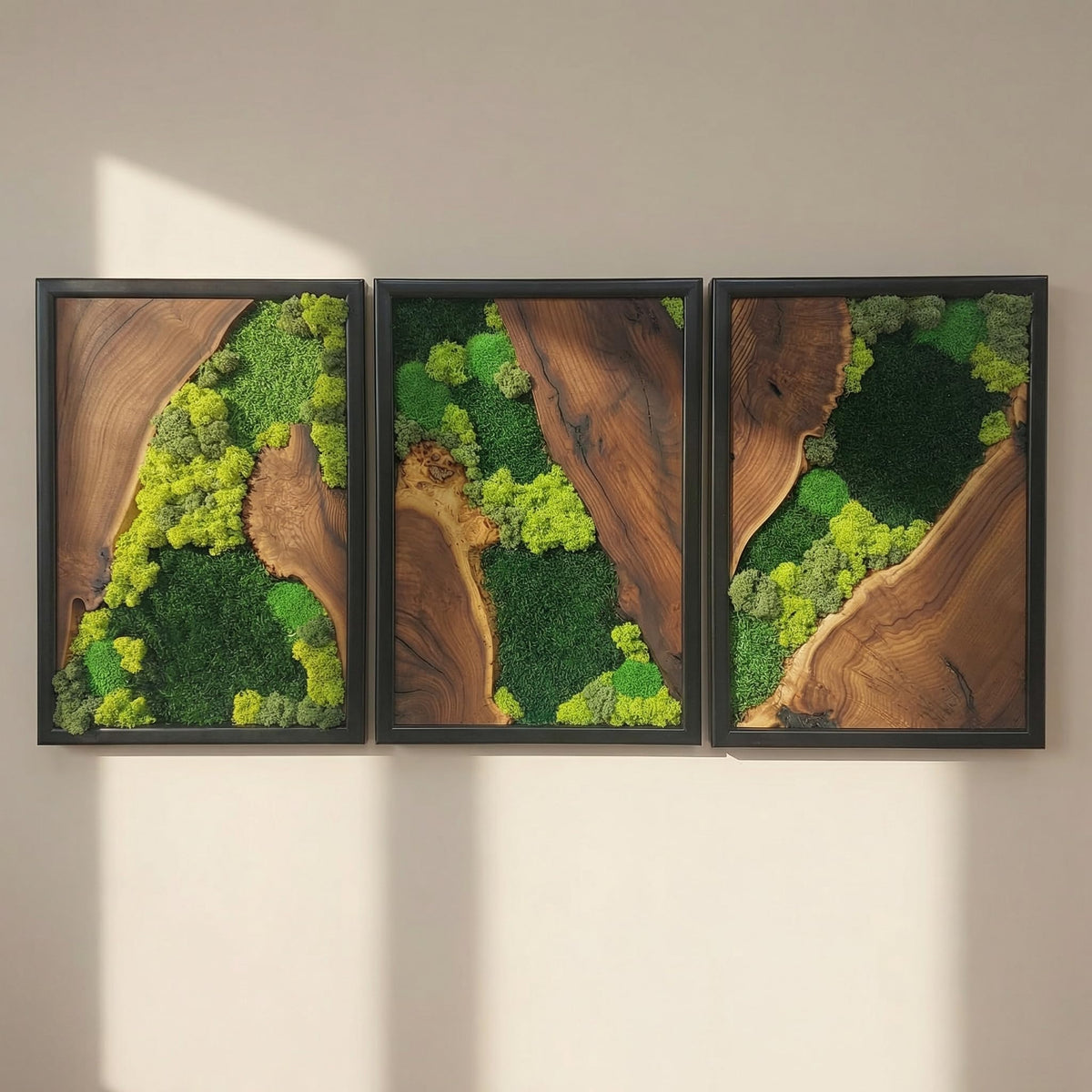 Preserved Moss Wall Art in Cedar Frame