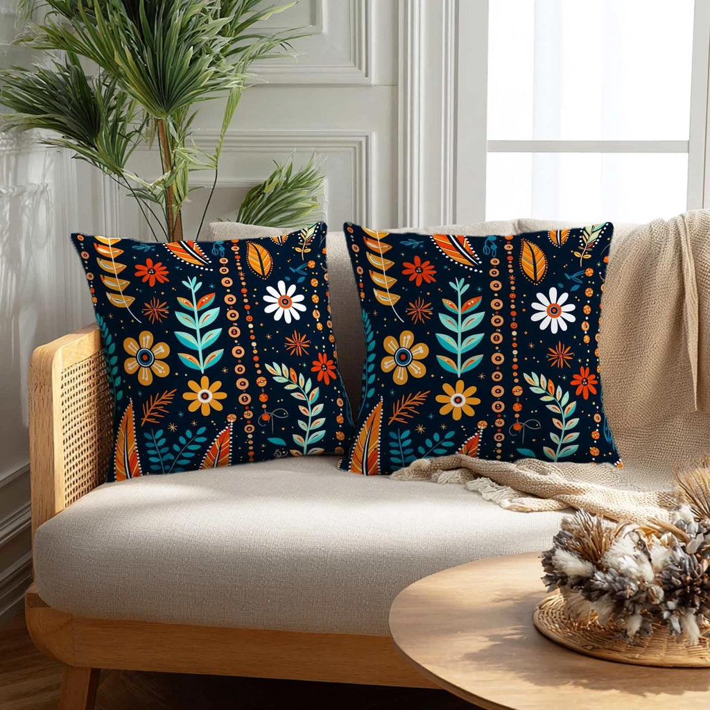 Firmiso Rust Orange Mandala Throw Pillow Covers 18x18 Set of 2