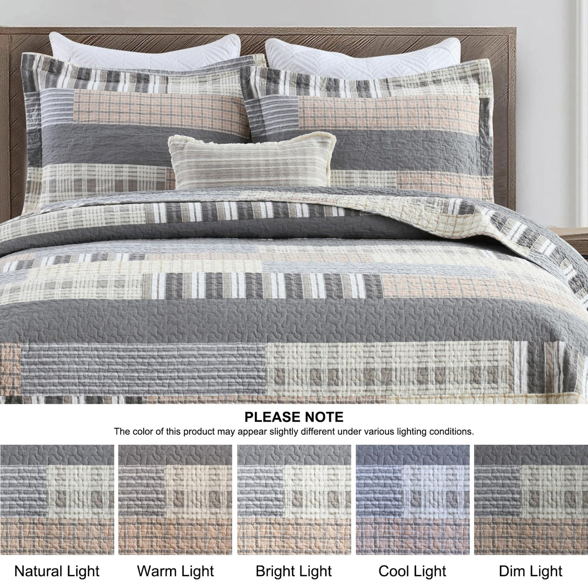 PANGUSHAN 100% Cotton Quilt Set Queen Size