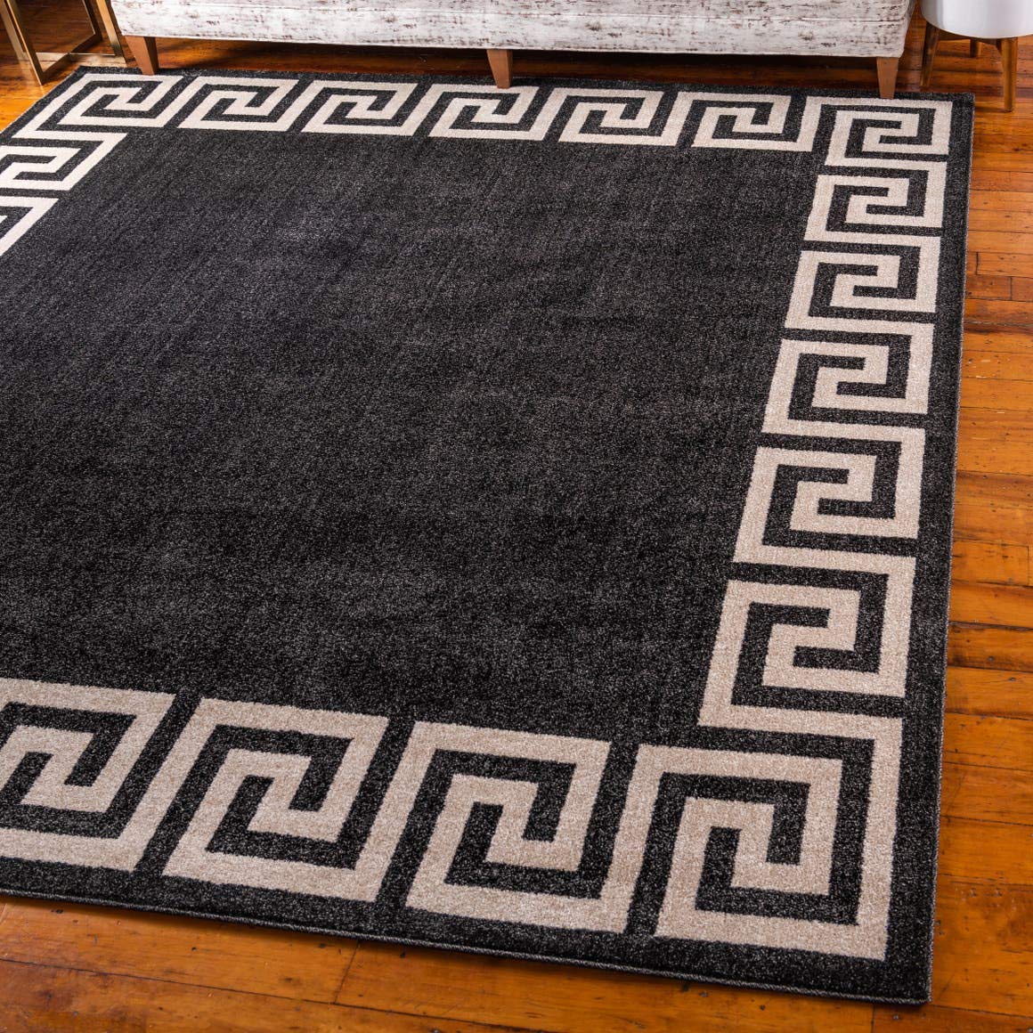 Unique Loom Athens Collection Classic Geometric Modern Border Design Area Rug