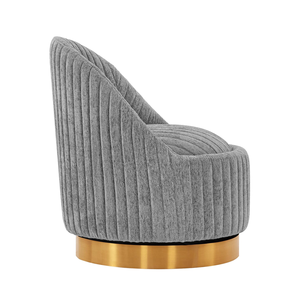 Manhattan Comfort Leela Modern Swivel Accent Chair in Luxurious Boucle Upholstery
