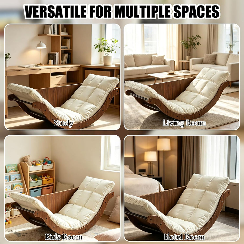Curved Rocking Lounge Chair for Living Room
