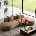 Curved Sofa with Two Pillows