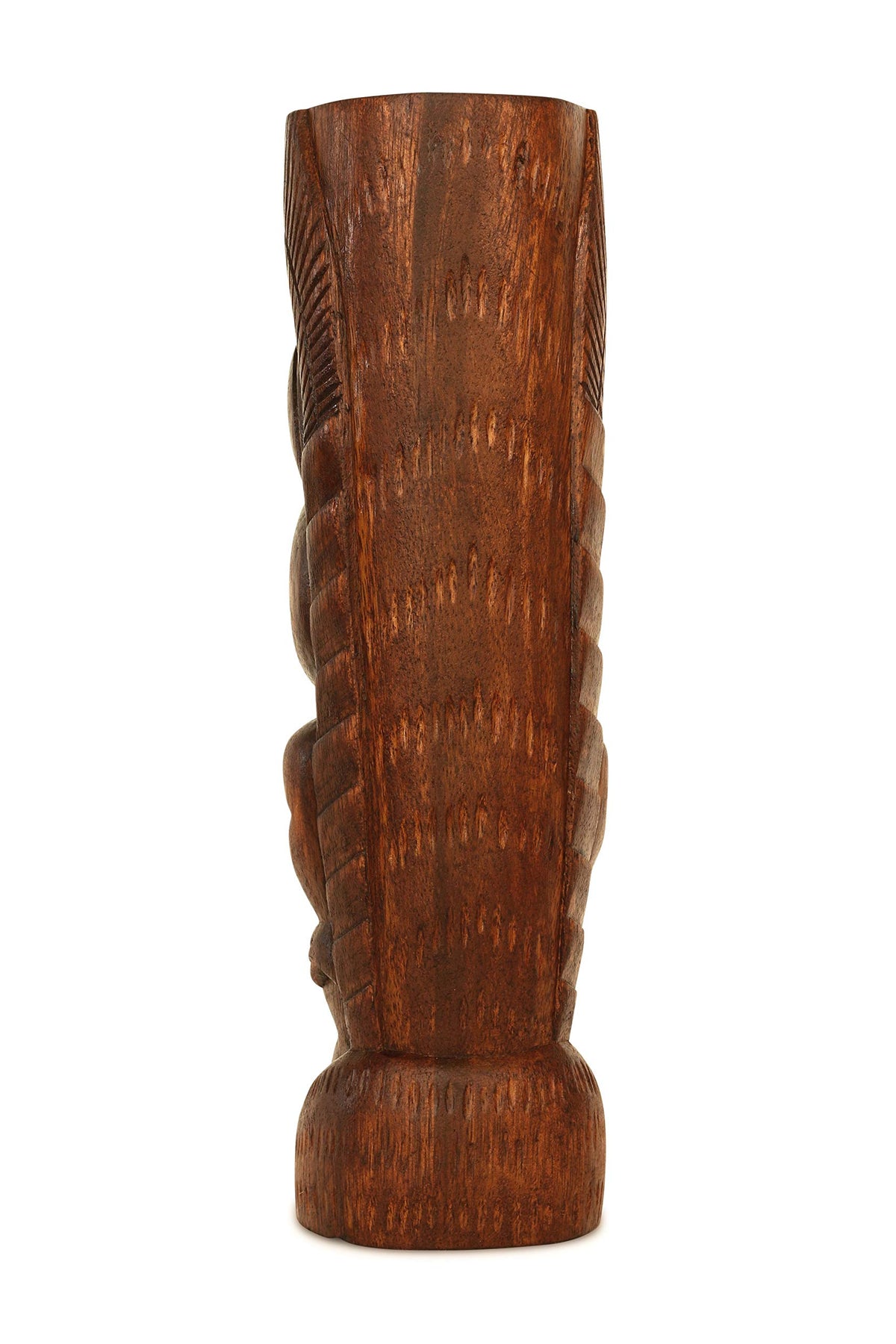 G6 Collection Handmade Wooden Primitive Tattoo Face Tribal Statue Sculpture Tiki