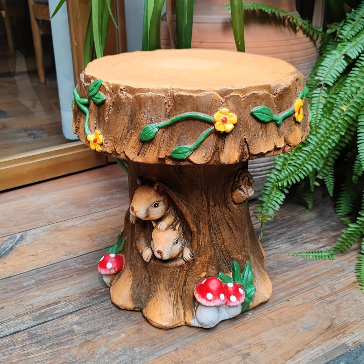 14" Oversized Pineapple Shaped Garden Stool Decor, Side Table, Plant Stand