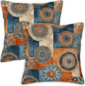Firmiso Rust Orange Mandala Throw Pillow Covers 18x18 Set of 2