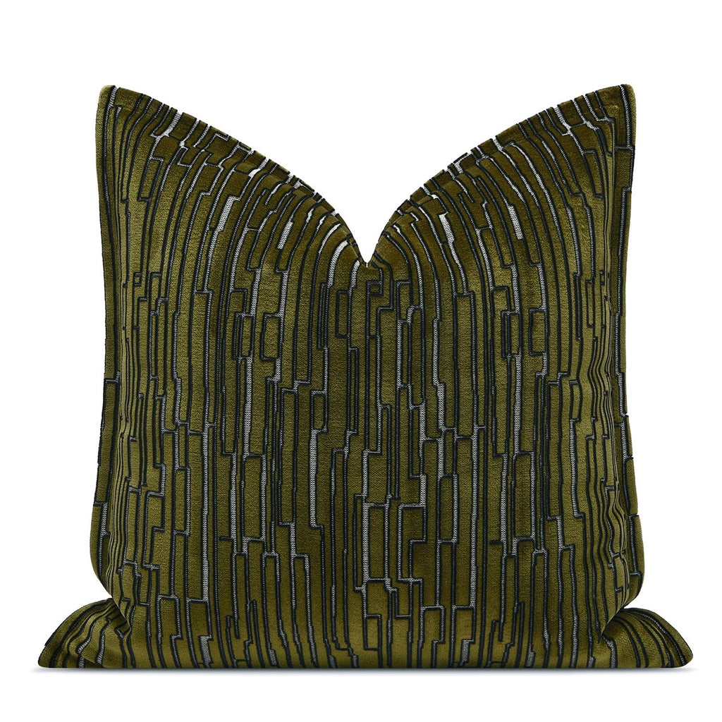 Luxury Brown Cut Pile Velvet Pillow Covers 18x18 with Raised Textured Pattern(Not a