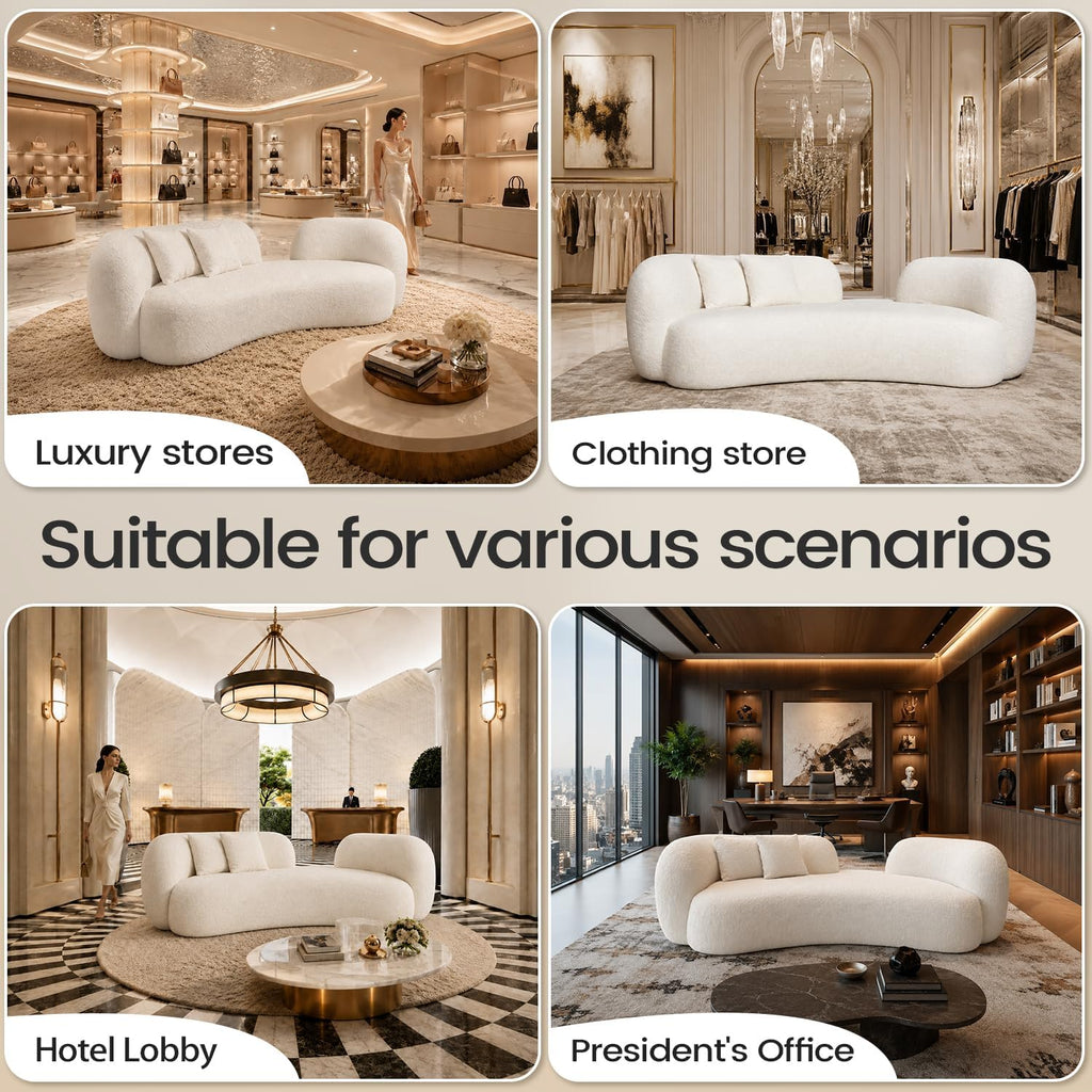 Curved Cream Style Sofa Living Room 2026 new Small Apartment Simple Modern Beauty